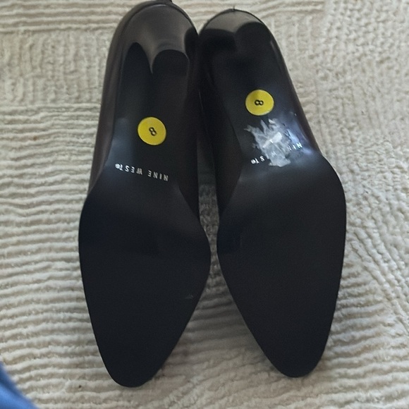 Nine West brown leather ankle boots booties back zipper Sz 8 - Picture 7 of 9